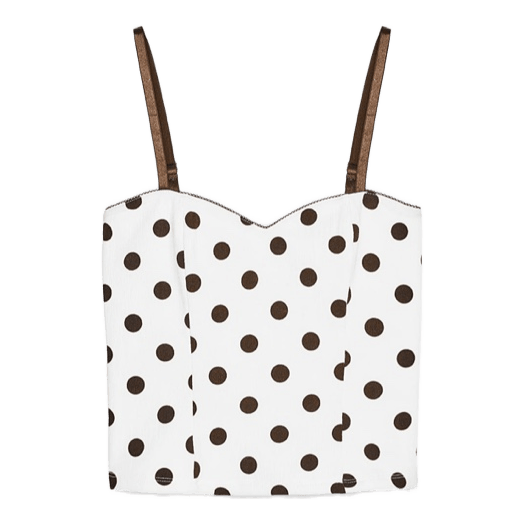 Hvid prikket top Zara