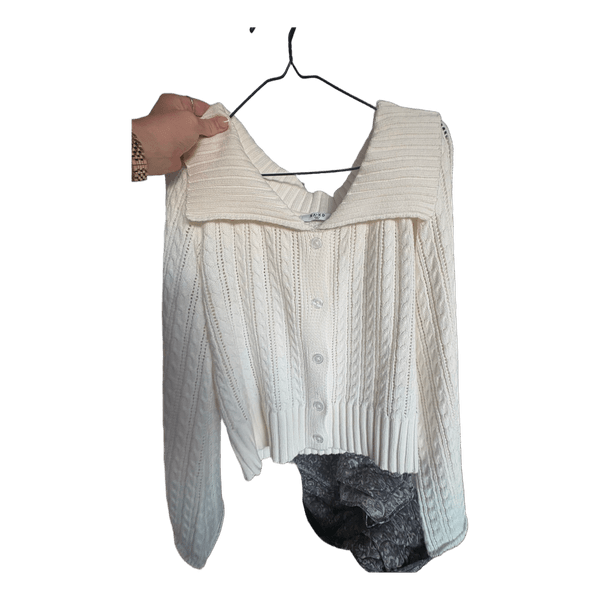 Hvid strikket cardigan