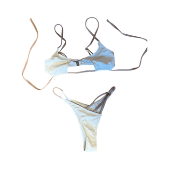 White ribbed bikini set
