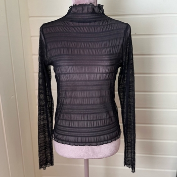 Black sheer long sleeve top