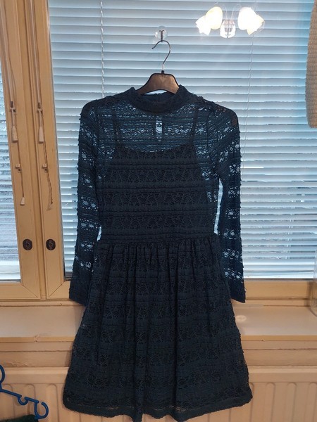 Dark turquoise lace dress