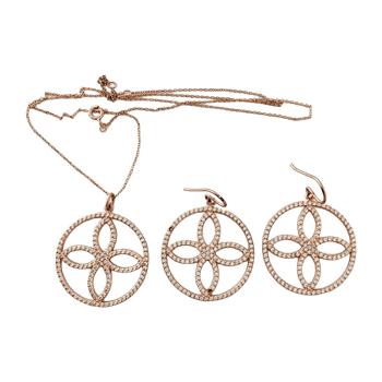 Ruusukullattu korusetti jewelry