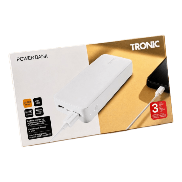 Uusi/avaamaton Tronic virtapankki pikalatauksella 20000 mAh