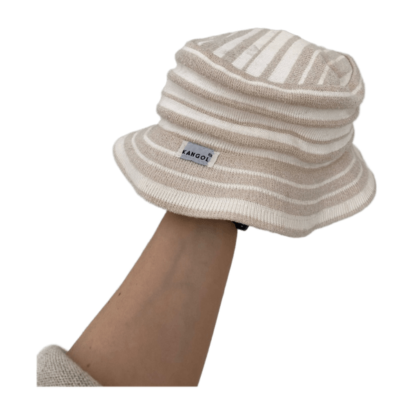Beige "Bermuda Multistripe" Kangol bucket hat