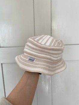 Beige "Bermuda Multistripe" Kangol bucket hat