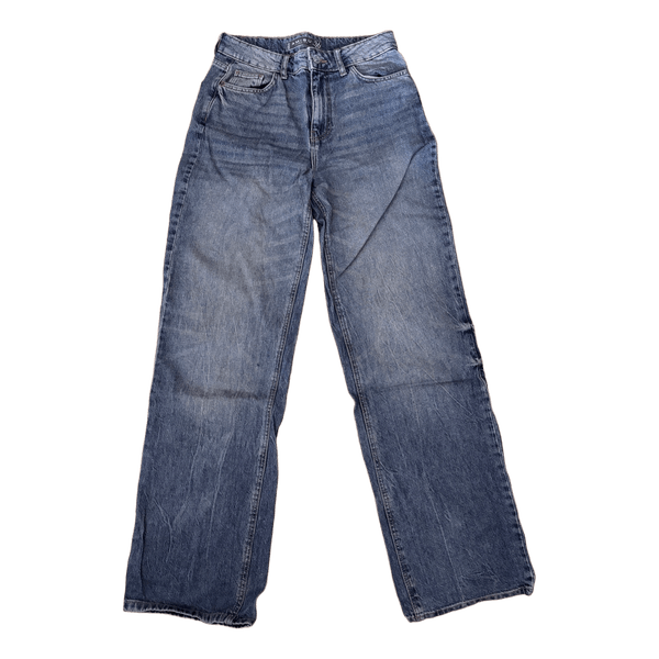 Dark blue wide leg jeans