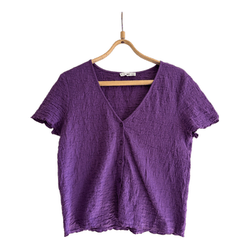 Purple textured button top