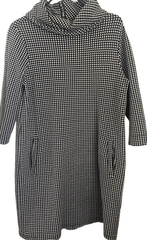 Musta-valkoinen houndstooth mekko L