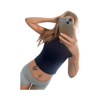 Navy crop top
