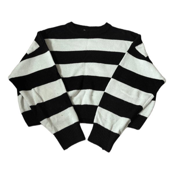 black and white striped sweater