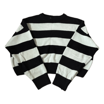 black and white striped sweater