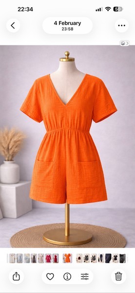 Orange short playsuit