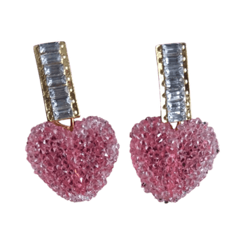 Pinkki sydänkorvakorut