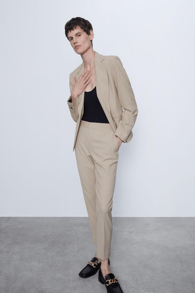 Textured skinny trousers