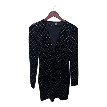 Black velvet rhinestone dress