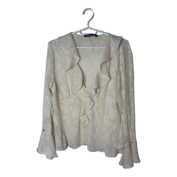 Zara bluse med flæser