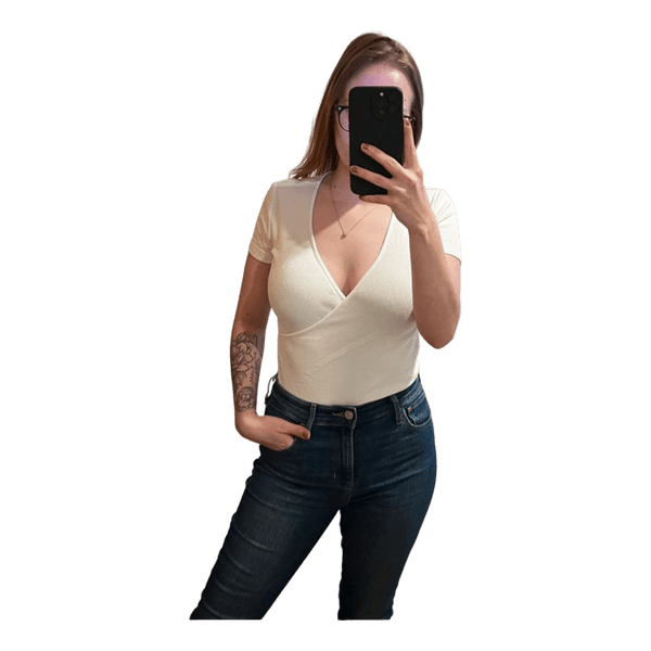 White wrap t-shirt