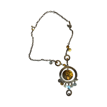 Silver and gold pendant necklace