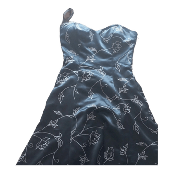 Black floral midi dress