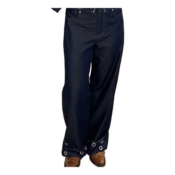 Mørkeblå wide leg jeans