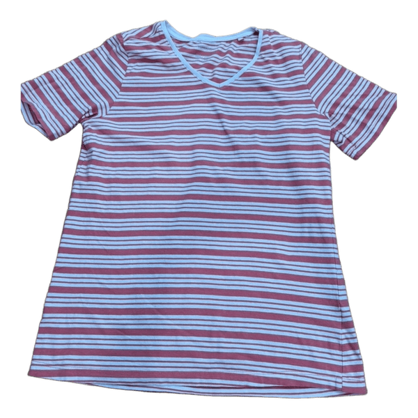 Randig v-ringad t-shirt