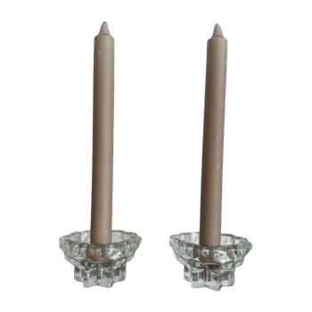 Clear Candle Holder with Candles