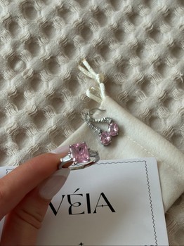 Veia pink gemstone jewelry set