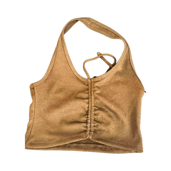 Brown cropped halter top