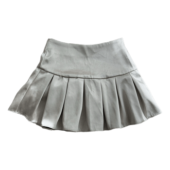 champagne pleated mini skirt