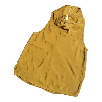 Mustard satin cowl top