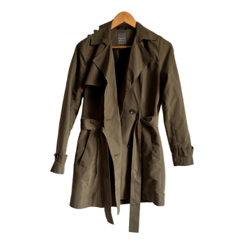 Olive green trench coat