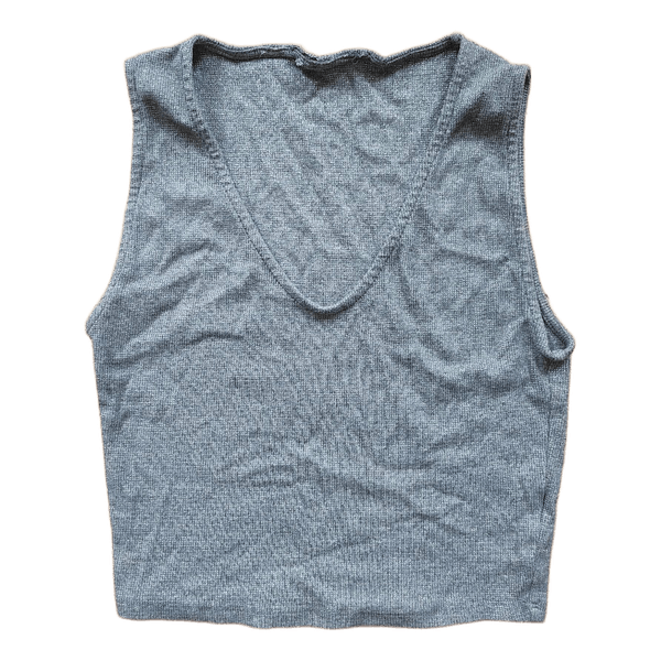 Silver knitted crop top