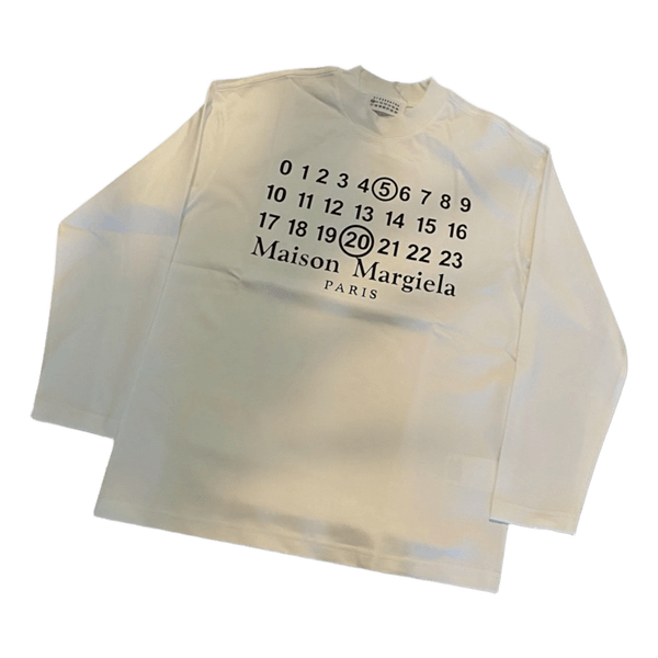 Hvid langærmet t-shirt