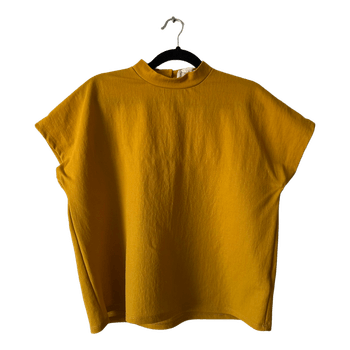 Mustard mock neck top
