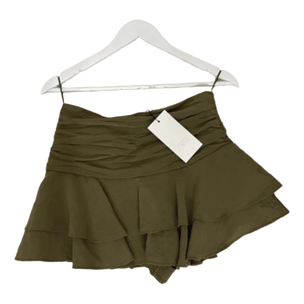 Olivgrön volangkjol Zara
