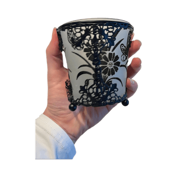 Black decorative candle holder