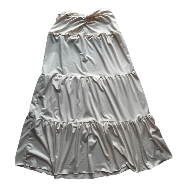 Beige tiered maxi skirt