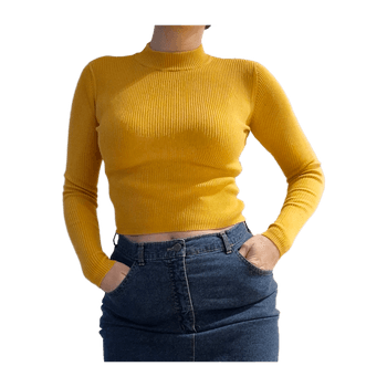 Ribbed Turtleneck Top