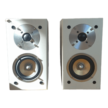 Auna white bookshelf speakers