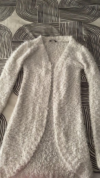 White fluffy cardigan