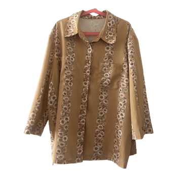 🌼 Daisy Vintage Loose Shirt – 3/4 Sleeve – Size S
