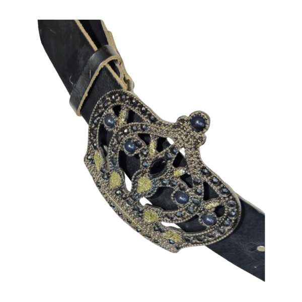 Nahkavyö, kruunusolki, Morgan leather belt