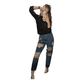 Shein ripped blue jeans
