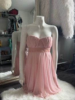 Pink pleated mini dress