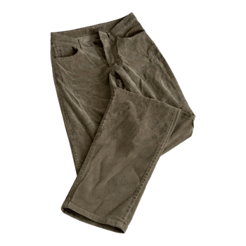 Olive Corduroy Straight-Leg Pants