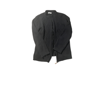 Black ribbed zip cardigan