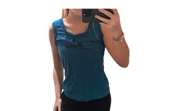 Blue sleeveless top