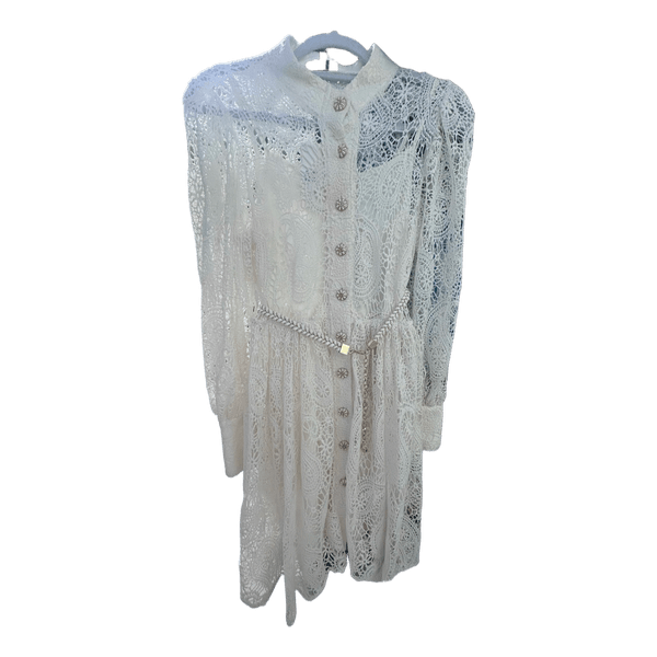 White lace buttoned dress
