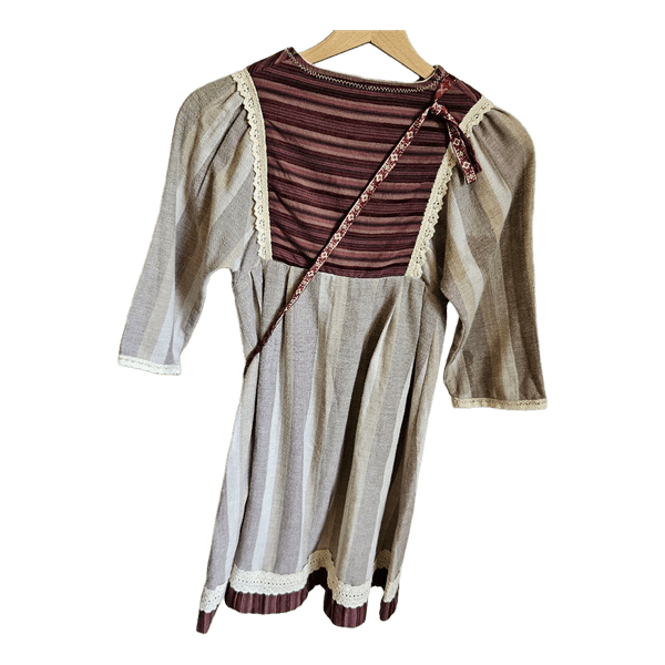 Vintage Boho Ethno Folk Girls Dress with Matching Bag | Perfect for Song & Dance Festival | Size 134/140 | Like New