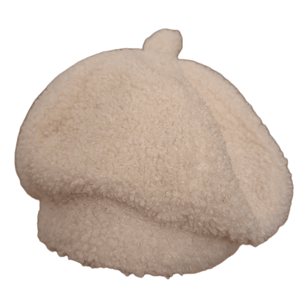 Cream fleece beret